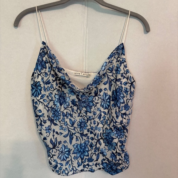 Alice + Olivia Blue Floral Camisole, Size S - Picture 3 of 3